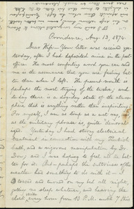 Letter from William Lloyd Garrison, Providence, [R.I.], to Helen Eliza Garrison, Aug. 13, 1874