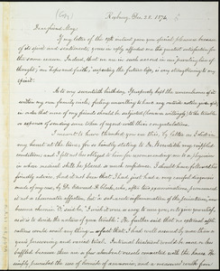 Letter from William Lloyd Garrison, Roxbury, [Mass.], to Samuel May, Dec. 28, 1874