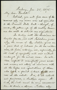 Letter from William Lloyd Garrison, Roxbury, [Mass.], to Wendell Phillips Garrison, Jan. 25, 1875
