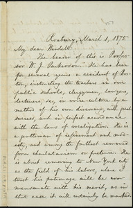 Letter from William Lloyd Garrison, Roxbury, [Mass.], to Wendell Phillips Garrison, March 1, 1875