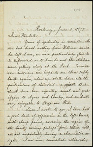 Letter from William Lloyd Garrison, Roxbury, [Mass.], to Wendell Phillips Garrison, June 2, 1875