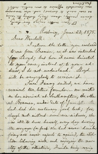 Letter from William Lloyd Garrison, Roxbury, [Mass.], to Wendell Phillips Garrison, June 22, 1875
