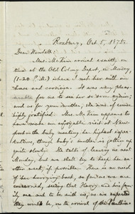 Letter from William Lloyd Garrison, Roxbury, [Mass.], to Wendell Phillips Garrison, Oct. 5, 1875