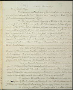 Letter from William Lloyd Garrison, Roxbury, [Mass.], to Samuel May, Dec. 31, 1875