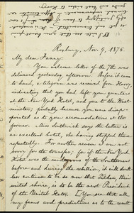 Letter from William Lloyd Garrison, Roxbury, [Mass.], to Fanny Garrison Villard, Nov. 9, 1876