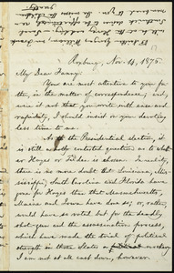 Letter from William Lloyd Garrison, Roxbury, [Mass.], to Fanny Garrison Villard, Nov. 14, 1876
