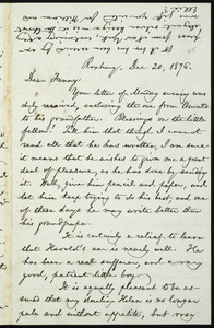 Letter from William Lloyd Garrison, Roxbury, [Mass.], to Fanny Garrison Villard, Dec. 20, 1876