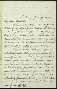 Letter from William Lloyd Garrison, Roxbury, [Mass.], to Wendell Phillips Garrison, Jan. 23, 1877