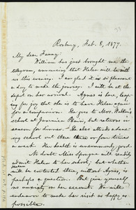 Letter from William Lloyd Garrison, Roxbury, [Mass.], to Fanny Garrison Villard, Feb. 8, 1877