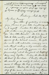 Letter from William Lloyd Garrison, Roxbury, [Mass.], to Fanny Garrison Villard, Feb. 20, 1877