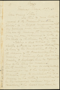 Letter from William Lloyd Garrison, Roxbury, [Mass.], to George Whittemore Stacy, May 4, 1877