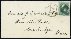 Letter from William Lloyd Garrison, New York, to Francis Jackson Garrison, May 18, 1877