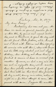 Letter from William Lloyd Garrison, Roxbury, [Mass.], to Fanny Garrison Villard, Nov. 30, 1877