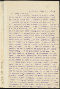 Letter from William Lloyd Garrison, Roxbury, [Mass.], to Wendell Phillips Garrison, Dec. 11, 1877