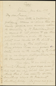 Letter from William Lloyd Garrison, Roxbury, [Mass.], to George Whittemore Stacy, Jan. 24, 1878