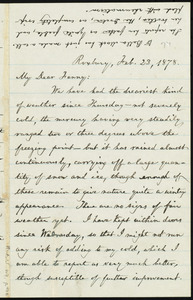 Letter from William Lloyd Garrison, Roxbury, [Mass.], to Fanny Garrison Villard, Feb. 23, 1878