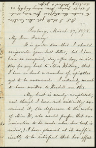 Letter from William Lloyd Garrison, Roxbury, [Mass.], to Fanny Garrison Villard, March 27, 1878