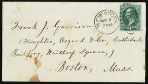 Letter from William Lloyd Garrison, Westmoreland House, New York, to Francis Jackson Garrison, May 2, 1878