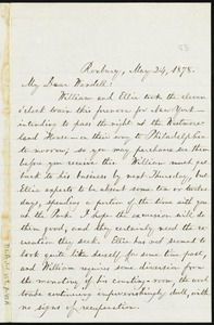 Letter from William Lloyd Garrison, Roxbury, [Mass.], to Wendell Phillips Garrison, May 24, 1878