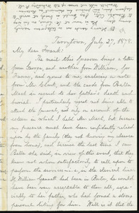 Letter from William Lloyd Garrison, Tarrytown, [N.Y.], to Francis Jackson Garrison, July 27, 1878