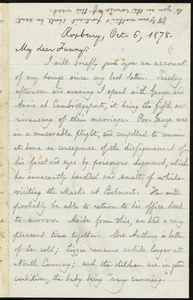 Letter from William Lloyd Garrison, Roxbury, [Mass.], to Fanny Garrison Villard, Oct. 6, 1878