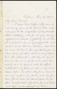 Letter from William Lloyd Garrison, Roxbury, [Mass.], to Fanny Garrison Villard, Dec. 15, 1878