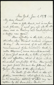 Letter from William Lloyd Garrison, New York, to Francis Jackson Garrison, Jan. 1, 1879