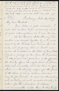Letter from William Lloyd Garrison, Roxbury, [Mass.], to Wendell Phillips Garrison, Feb. 11, 1879