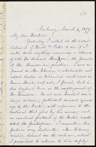 Letter from William Lloyd Garrison, Roxbury, [Mass.], to Wendell Phillips Garrison, March 4, 1879