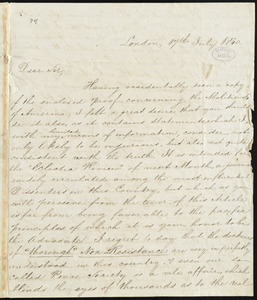 Letter from London, to William Lloyd Garrison, 17th July 1840