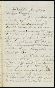 Letter from [Hubbardston, Mass.], to William Lloyd Garrison, Feb. 1st, 1860