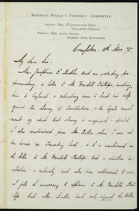 Letter from Benjamin Wolstenholme Elmy, Congleton, [Cheshire, England], to William Lloyd Garrison, 10th Nov. [18]75
