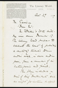 Letter from Edward Abbott, P. O. Box 1183, Boston, [Mass.], to William Lloyd Garrison, Oct. 29, 1877