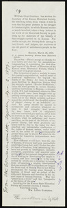 Letter from William Lloyd Garrison, Boston, [Mass], to Franklin George Adams, March 25, 1879
