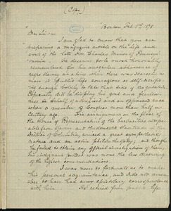 Letter from William Lloyd Garrison, Boston, [Mass.], to William Marshall Fitts Round, Feb. 18th, 1878