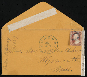 Letter from Parker Pillsbury, Concord, to Maria Weston Chapman, July 28, 1857