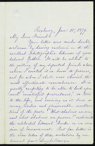 Letter from William Lloyd Garrison, Roxbury, [Mass.], to Isabella Mack Hinckley, Jan. 15, 1879