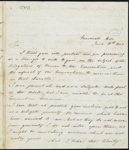 Letter from William Henry Ashurst, Muswell Hill, [England], to William Lloyd Garrison, June 18th, 1840