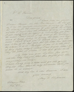 Letter from Mary Gray Chapman, Chauncy Place, [Boston, Mass.], to William Lloyd Garrison, Feb. 23, [18]41