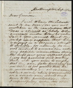 Letter from David Lee Child, Northampton, [Mass.], to William Lloyd Garrison, Sep[tember] 17, [18]44