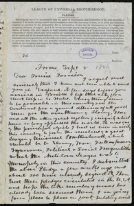 Letter from Elihu Burritt, Frome, [England], to William Lloyd Garrison, Sept. 8, [1846]