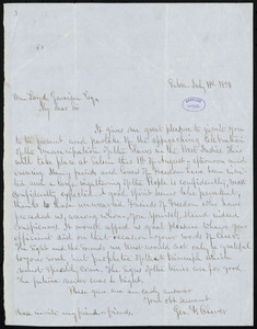 Letter from George F. Cheever, Salem, to William Lloyd Garrison, July 18th, 1850
