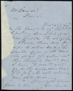 Letter from George Bush, to William Lloyd Garrison, June 5, 1852