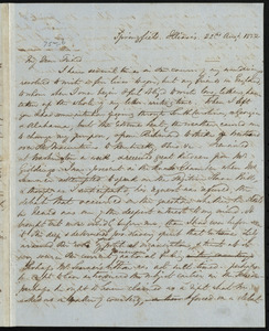 Letter from Francis Bishop, Springfield, Illinois, to William Lloyd Garrison, 22nd Aug[us]t 1852