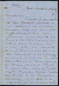 Letter from F. W. Bird, East Walpole, to William Lloyd Garrison, Jan'y 21, [18]53