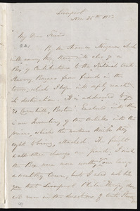 Letter from Francis Bishop, Liverpool, [England], to William Lloyd Garrison, Nov. 25th, 1853