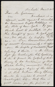 Letter from Susan Brownell Anthony, Rochester, [N.Y.], to William Lloyd Garrison, Dec. 13, 1853