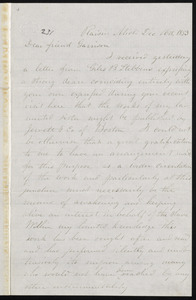 Letter from Thomas Chandler, Raisin, Mich, to William Lloyd Garrison, Dec. 16th, 1853