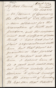 Letter from Joseph Barker, Liverpool, [England], to William Lloyd Garrison, Aug[us]t 23, [18]54