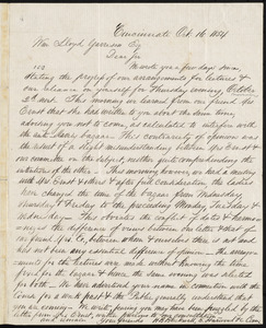 Letter from Henry Browne Blackwell and E. Harwood, Cincinnati, to William Lloyd Garrison, Oct. 16, 1854